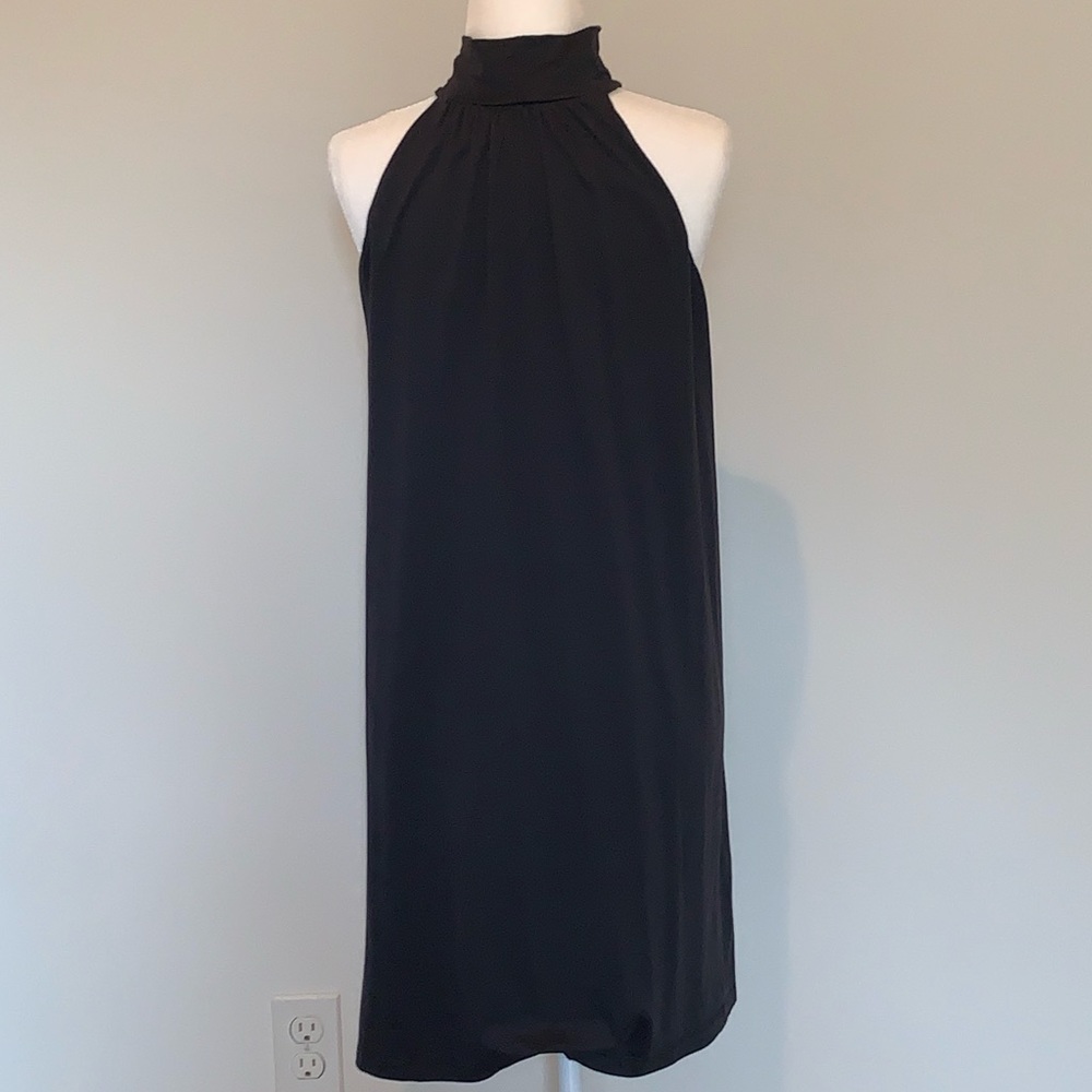 Susana Monaco gray high neck nylon dress Small